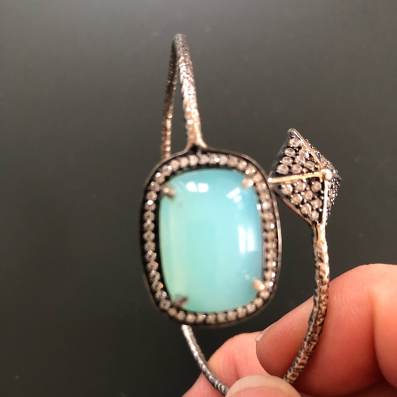 Stunning chalcedony & silver bracelet. - Picture 1 of 10